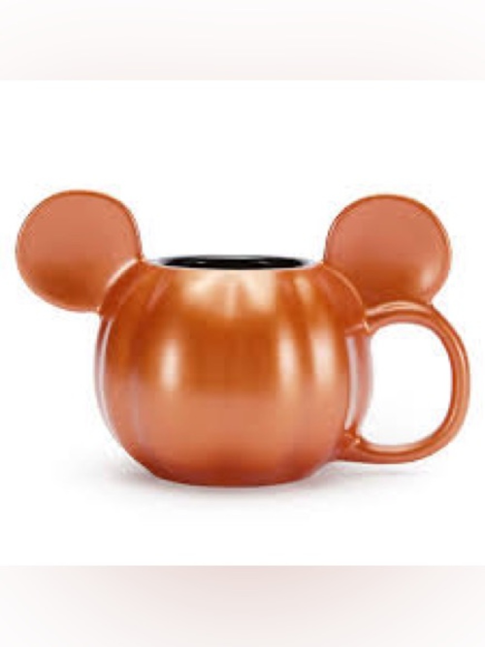 Disney Parks 2025 Halloween Mickey Ceramic Pumpkin Coffee Tea Mug Copper New
